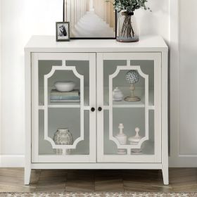 White Console Table with 2 Doors