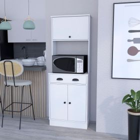 Pantry Cabinet Microwave Stand Warden, Kitchen, White