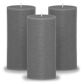 CANDWAX 3x6 Pillar Candles Set of 3 - Decorative Rustic Candles Unscented and No Drip Candles - Ideal as Wedding Candles or Large Candles for Home Int