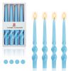 4pcs Tapered Candlesticks Spiral Taper Candle, 10 Inch Blue Candlestick Twisted Taper Candles for Dinner Table Decor Housewarming Gift Idea