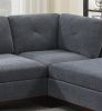 Modular Living Room Furniture Corner Wedge Ash Chenille Fabric 1pc Cushion Wedge Sofa Couch.