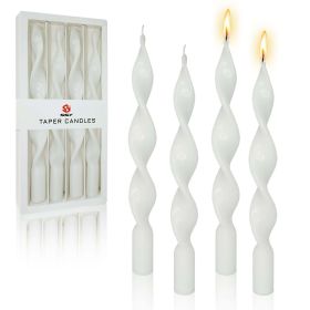 Spiral Taper Candle Long Candlesticks,Gedengni 10 INCH Colored Candle Stick White Tapered Candles Unscented Twisted Candlestick for Home Décor Wedding