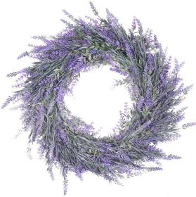 Artificial Wreath Door Trim Large Lavender Flocking Wreath Pendant Window Decoration Door Knocker (Option: 45cm)