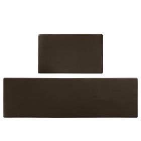 Kitchen Floor Mat Two-piece Set Of Non-slip, Waterproof And Easy To Scrub For Home, Kitchen (Option: Brown-45x15x17cm)