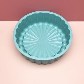 Silicone Round Pan Charlotte Cakes Baking Pan Sponge Flan Mold Strawberry Shortcake Baking Pan Kitchen Silicone Moulds (Color: green)