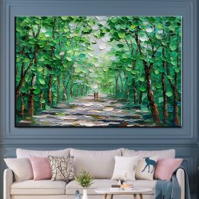 Oil Painting Handmade Hand Painted Wall Art Green Scenery Abstract Pictures Home Living Room hallway bedroom luxurious decorative painting (size: 150X220cm)