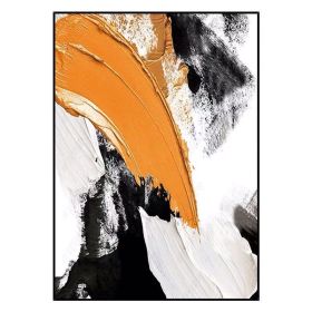 Newest Modern Abstract Orange Black Canvas Painting Modern 100% Hand-painted Wall Art Pictures For Living Room Home Decor (size: 60X90cm)