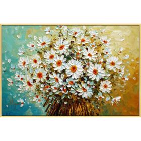 Canvas Oil Painting palette knife 3D texture acrylic Flower Wall art Picture For Living Room home decor quadros cuadro decoracion (size: 90X120cm)