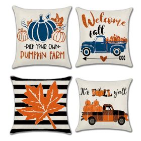 Farmhouse Cushion Case for Sofa Couch Set of 4 (Color: SET 4)