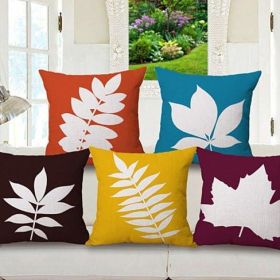 Foliage Love Autumn And Spring Leaf Cushion Covers (Color: WINE)